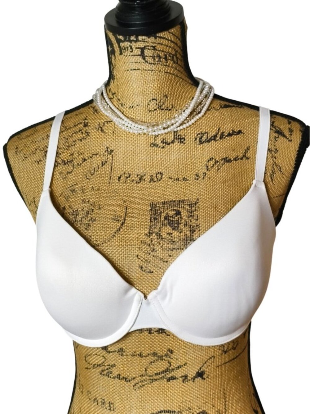 Victorias Secret PINK 36D Push-Up Bra White T-Shirt Underwire Smooth VS Padded N